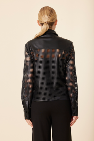 Laser Cut Collared Shirt