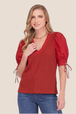 Contrast U Neck Knit