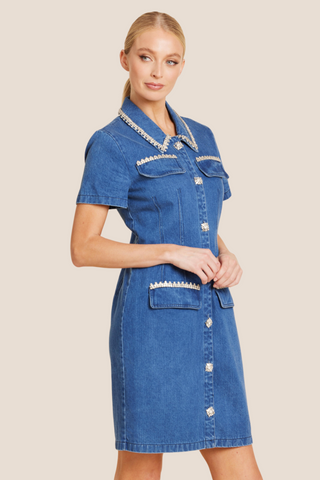 Denim Embellished Dress