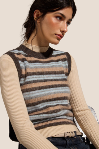 Bastille Striped Knit Vest