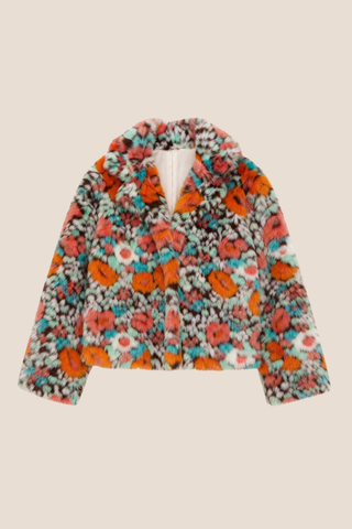 Floral Faux Fur Jacket