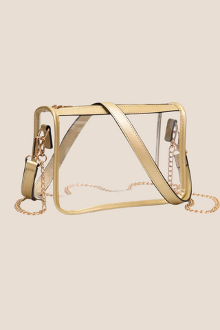Game Day Clear Crossbody - Gold