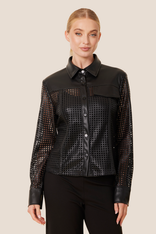 Laser Cut Collared Shirt